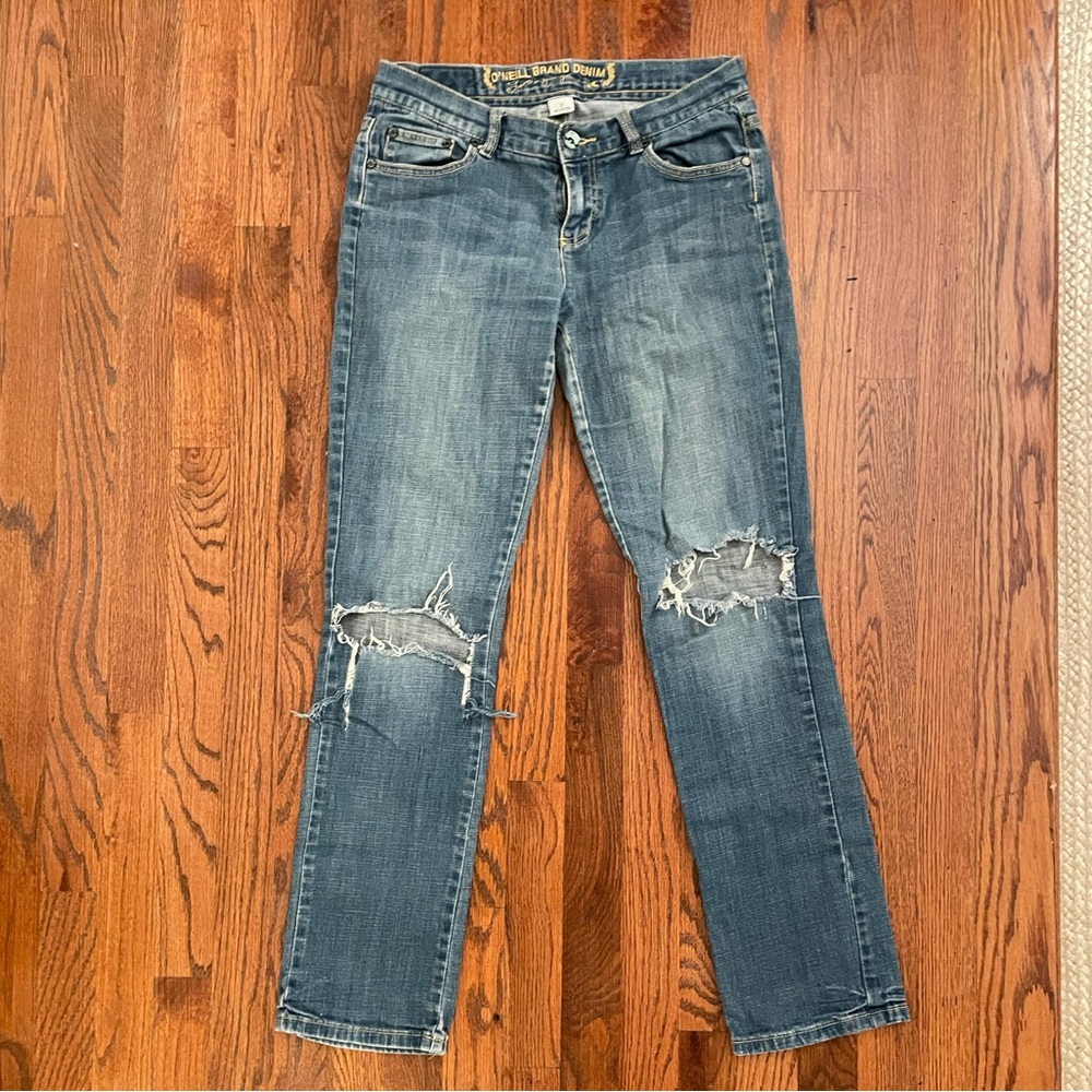 O'Neill Classic Blue Distressed Straight Leg Jeans